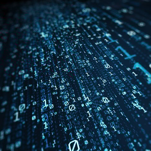 data flowing over matrix illustration